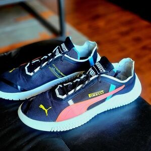 Puma Men's Sneakers - Black, Yellow, and Red